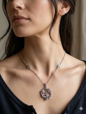 Brighton  Silver Filigree Pendant Necklace - Silver